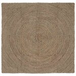 vidaXL Tapis de surface Carré Gris 120 x 120 cm Jute