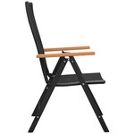 vidaXL Ensemble à manger de jardin 7 Pièces noir et marron