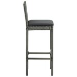 vidaXL Ensemble de bar de jardin avec coussins 3 Pièces Gris