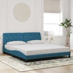 vidaXL Cadre de lit sans matelas bleu 180x200 cm velours