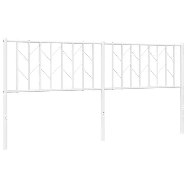 vidaXL Tête de lit métal blanc 180 cm