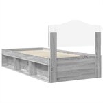 vidaXL Cadre de lit Gris Sonoma 90 x 190 cm Pin massif