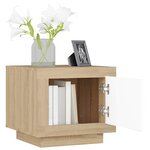 vidaXL Table basse blanc et chêne sonoma 51x50x45 cm bois d'ingénierie