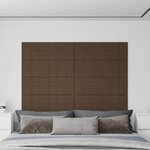 vidaXL Panneaux muraux 12 Pièces Marron 90x30 cm Tissu 3 24 m²
