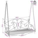 vidaXL Banc Balançoire Acier 110 x 52 5 x 47 cm Blanc antique