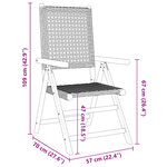 vidaXL Chaises inclinables de jardin lot de 4 gris rotin bois massif