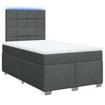 vidaXL Sommier à lattes de lit avec matelas Gris foncé 120x200cm Tissu