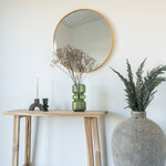 Miroir rond en acier avec cadre en aspect laiton Ø 80 cm