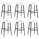 vidaXL Ensemble de bar 7 Pièces Noir et blanc