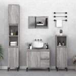 vidaXL Ensemble d'armoires de salle de bain 3 Pièces sonoma gris