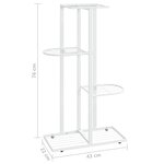 vidaXL Support pour plantes 4 niveaux 43x22x76 cm Blanc Métal