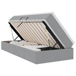 vidaXL Lit avec rangement et matelas Gris clair 90 x 200 cm Polyester