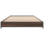 vidaXL Cadre de lit chêne marron 90x200 cm bois d'ingénierie et métal