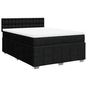 vidaXL Sommier à lattes de lit avec matelas Noir 160x200 cm Tissu
