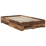 vidaXL Cadre de lit Bois ancien 135 x 190 cm Bois d'ingénierie