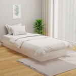 vidaXL Cadre de lit Blanc Bois massif 90x200 cm
