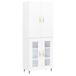 vidaXL Buffet haut Blanc 69 5x34x180 cm Bois d'ingénierie