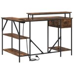 vidaXL Bureau Chêne fumé 120 x 79 x 86.5 cm Bois d'ingénierie
