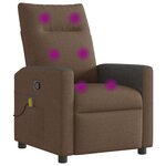 vidaXL Fauteuil de massage inclinable Marron Tissu