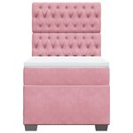 vidaXL Sommier à lattes de lit avec matelas Rose 100x200 cm Velours