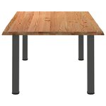 vidaXL Table à manger et bord naturel bois massif chêne rectangulaire