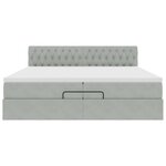 vidaXL Cadre de lit ottoman avec matelas gris clair 200x200 cm velours