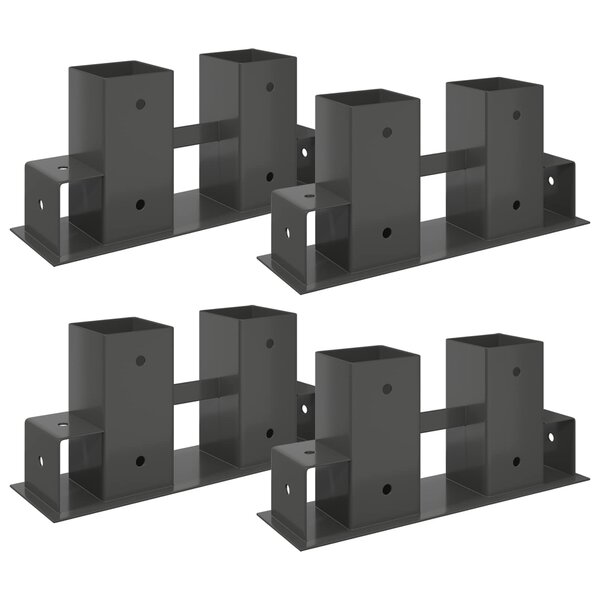 vidaXL Aide à l'empilement de bois de chauffage 4 pièces Anthracite