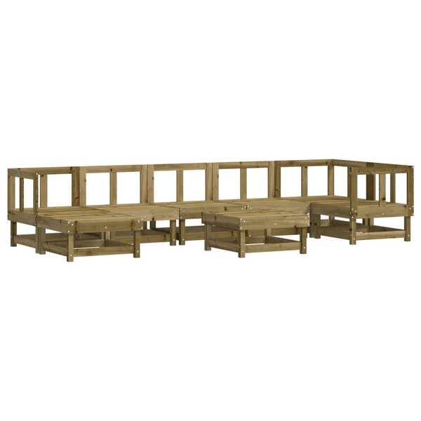 vidaXL Salon de jardin 8 Pièces bois de pin imprégné