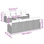 vidaXL Ensemble de Canapé de Jardin 9 Pièces avec Coussins Noirs en Rattan