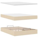 vidaXL Lit ottoman avec matelas et LED crème 140x190 cm tissu