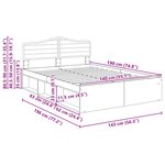 vidaXL Cadre de lit avec tête de lit Blanc 140 x 190 cm Pin massif