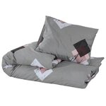 vidaXL Ensemble de housse de couette Gris 140x200 cm Coton