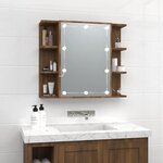 vidaXL Armoire à miroir avec LED Chêne marron 70x16 5x60 cm