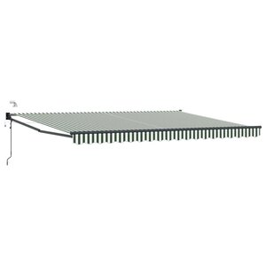 vidaXL Auvent rétractable électrique Vert et blanc 4 5 × 3 m