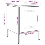 vidaXL Table de chevet blanc 36x39x50 5 cm acier