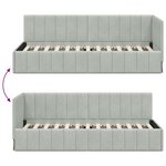 vidaXL Cadre de lit d'angle Gris clair 80 x 200 cm Velours