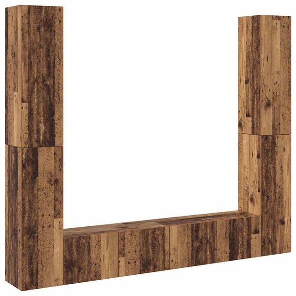 vidaXL Meubles TV muraux 6 Pièces vieux bois bois d'ingénierie