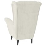 vidaXL Fauteuil blanc crème velours