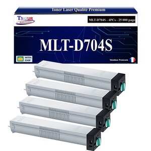 T3AZUR - 4x Toners compatibles avec Samsung MLT-D704S MLTD704S pour Samsung MultiXpress SL-K3250NR SL-K3300NR SLK3250NR SLK3300NR
