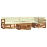 vidaXL Ensemble de canapés d'extérieur 6 pc Naturel et Crème