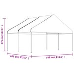 vidaXL Belvédère avec toit blanc 4 46x5 88x3 75 m polyéthylène