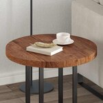vidaXL Plateau de table Autre Marron foncé Ø 60 x 4 cm Chêne massif