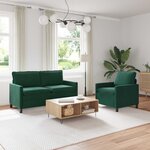 vidaXL Ensemble de Canapés 2 Pièces Vert foncé Velours