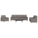 vidaXL Ensemble de canapés 3 Pièces taupe tissu