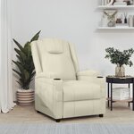 vidaXL Fauteuil inclinable Blanc crème Similicuir