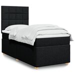 vidaXL Sommier à lattes de lit et matelas Noir 80x200 cm Tissu