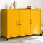 vidaXL Buffet jaune moutarde 100 5x39x72 cm acier
