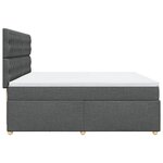 vidaXL Sommier à lattes de lit avec matelas Gris foncé 200x200cm Tissu