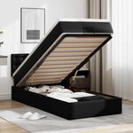 vidaXL Lit ottoman avec matelas noir 80x200 cm similicuir
