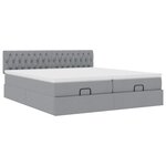 VidaXL Cadre de lit ottoman et matelas gris clair 180x200cm tissu